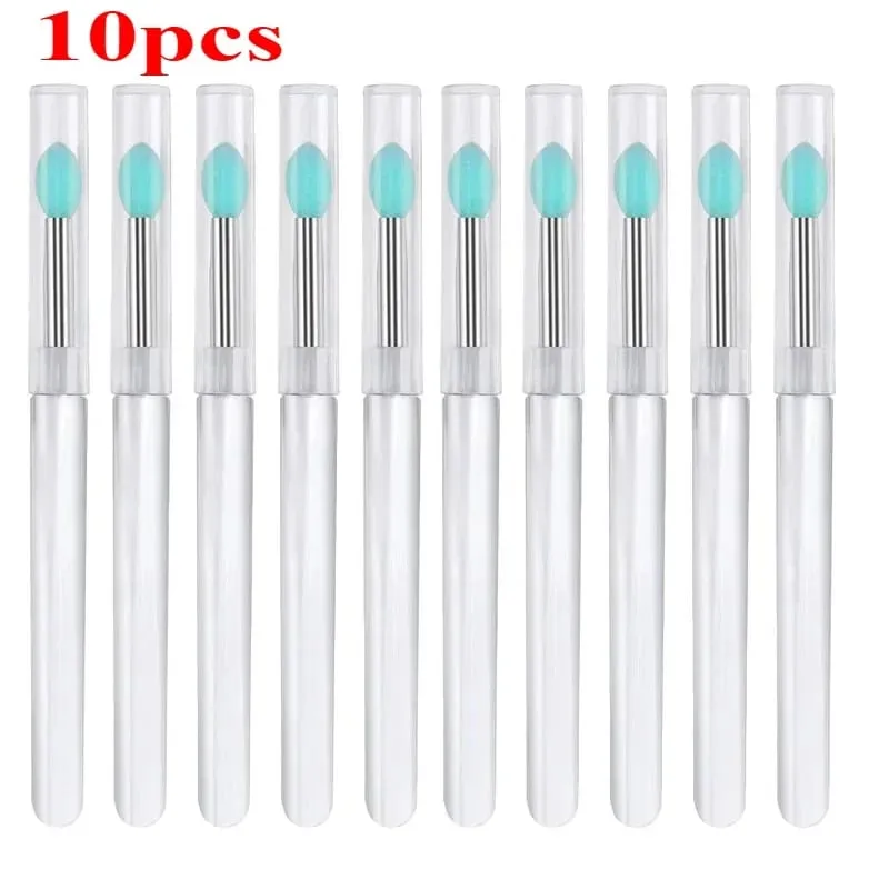 3/5/10Pcs Soft Silicone Lipstick Brush Lip Stick Applicator Portable Clear Handle Clean Microbrush Lipgloss Beauty Tool — image 14
