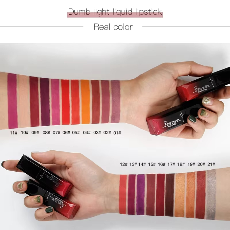 Samtiger, matter, flüssiger Lippenstift, wasserfest, 17 langanhaltende Farben, antihaftbeschichtet, kussfest, glatt, weicher Lippentönung für Mädchen — image 4