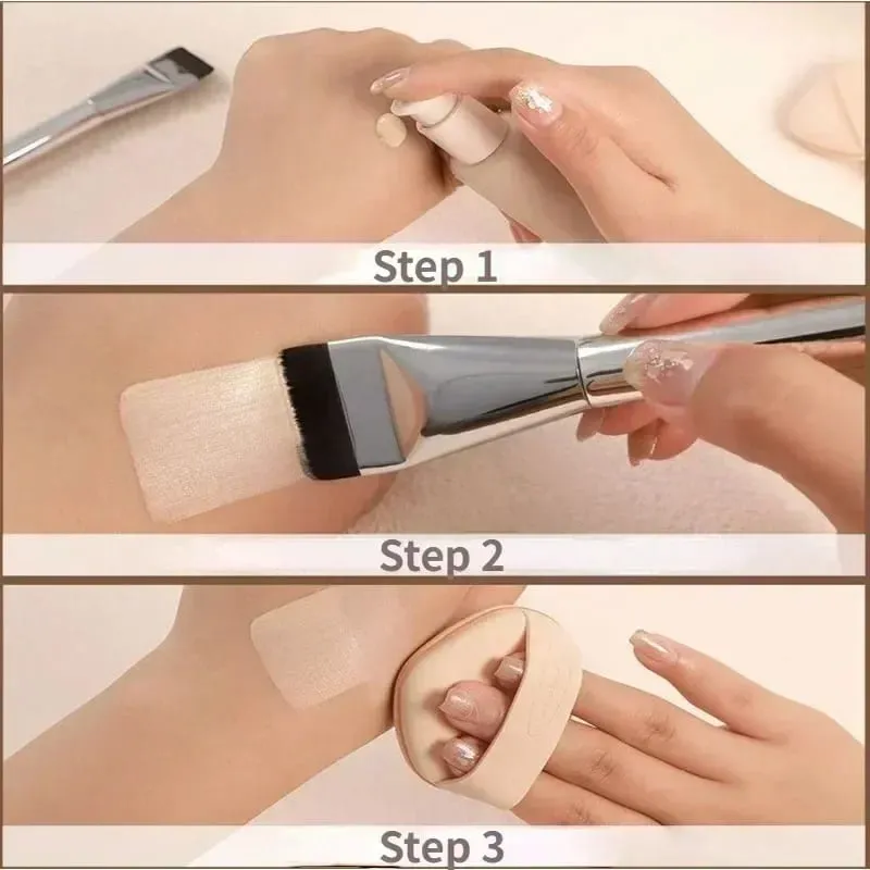 1 Adet Ultra İnce Fondöten Fırçası Hafif İnce Yüz Kontur Fırçaları Düz Kontur Fırçası Harmanlayan Fondöten Krem Makyaj Fırçası — image 2