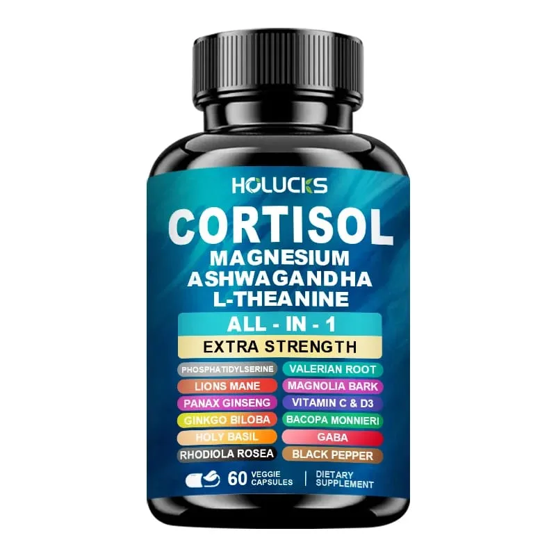 Fortschrittliches Cortisol-Ergänzungsmittel mit Vitamin D3 zur Stressbewältigung, zur Linderung von Stimmungsangst und zur Verbesserung der Schlafqualität und des allgemeinen Wohlbefindens