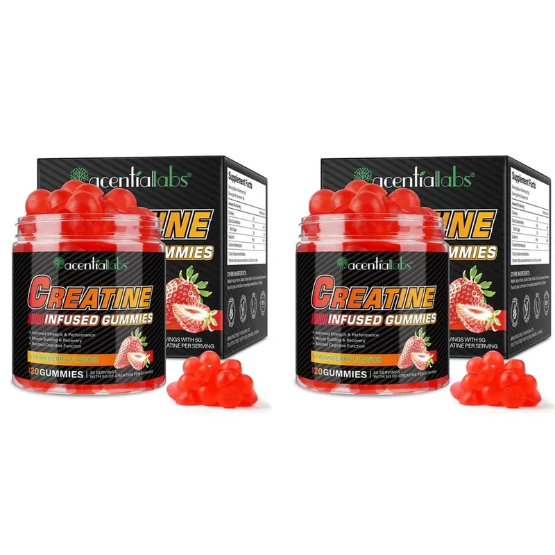 Acentilabs caramelle gommose alla creatina monoidrato per forza e prestazioni costruzione e recupero muscolare 120 caramelle gommose alla fragola — image 8