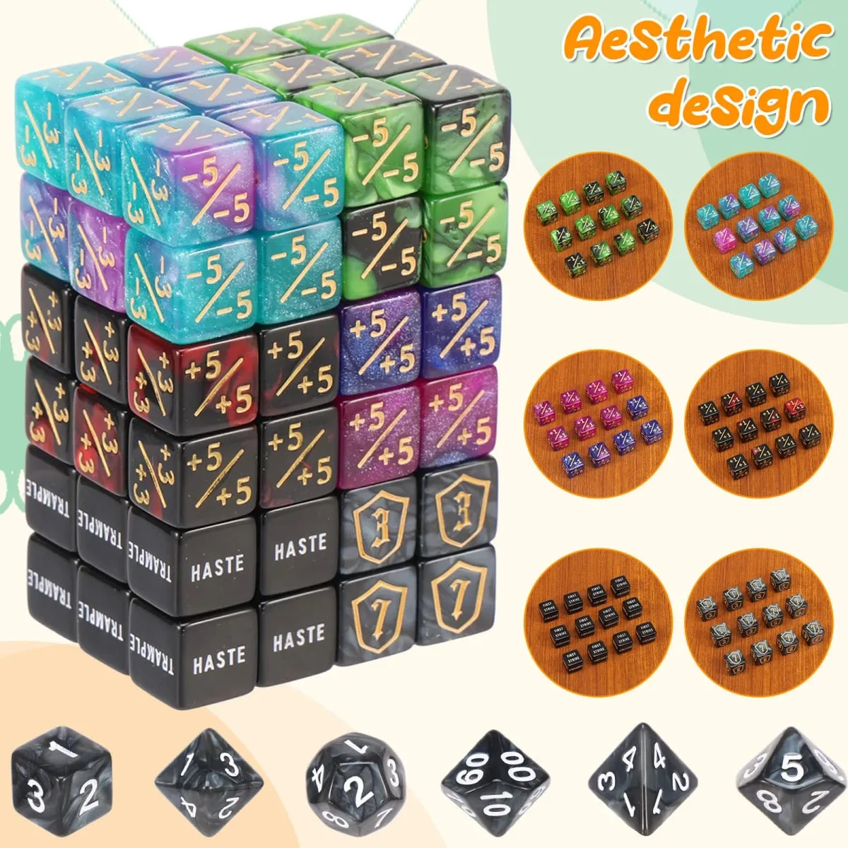 56/78Pcs ชุดลูกเต๋าเคาน์เตอร์อะคริลิค Plus และลบชุดลูกเต๋าคำสำคัญเคาน์เตอร์ Tokens แบบพกพาการ์ดเกมอุปกรณ์เสริมสำหรับ Party Home — image 4
