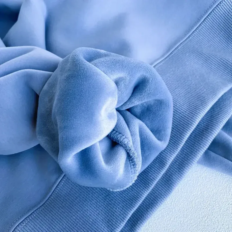 Sudadera gruesa de felpa de algodón de 600G, suéter fino de felpa pesado, suéter de cuello redondo sólido, suéter cálido para otoño e invierno — image 17