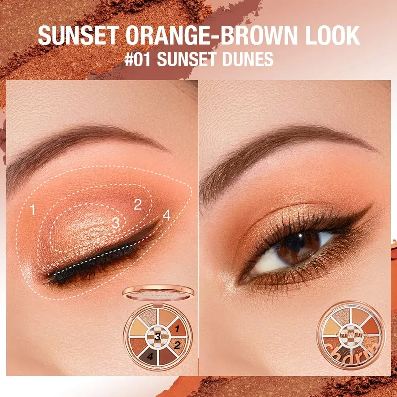 O.TWO.O 9st Full Makeup Ansiktsinställning Powder Primer Base Mascara Eyeliner Pen Ögonbrynsfärgad Läppstift Ögonskuggasminkning för kvinnor — image 3