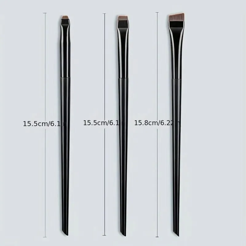 3pcs Blade Eyeliner Brush Eyebrow Brush Portable Flat Fine Eyeliner Pencil Eyebrow Contour Makeup Brush