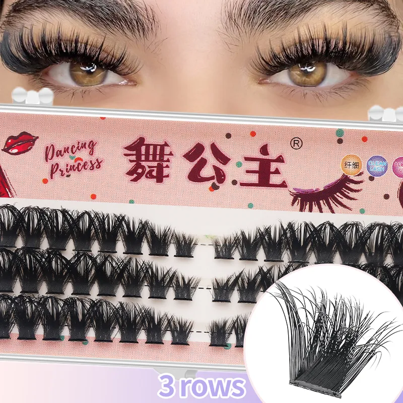 3 linhas diy grosso individual cluster extensões de chicote segmentado natural lash clusters estilo olho auto-enxerto cílios maquiagem — image 4