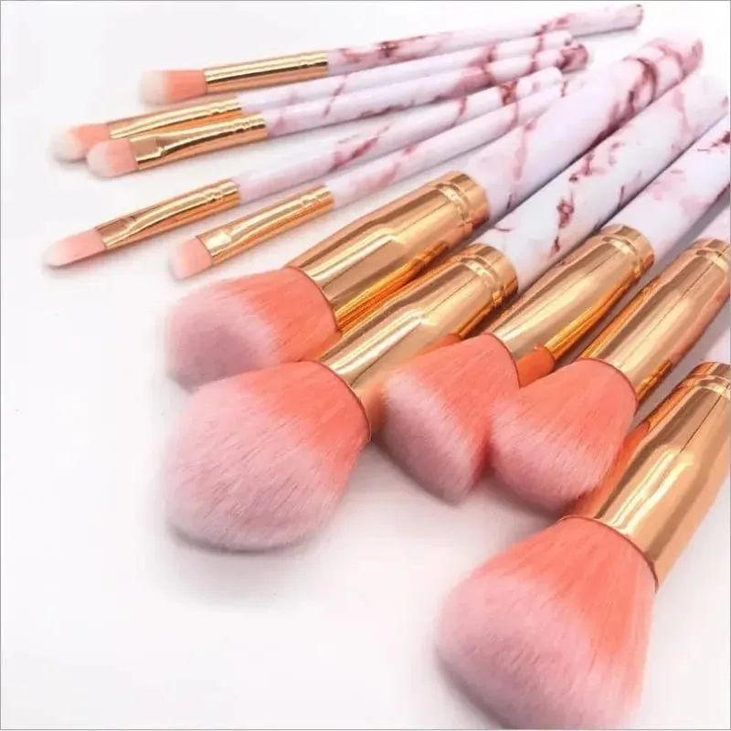 10/20Pc Marmorizzazione Maniglia Pennelli Trucco Set Fondotinta in polvere Ombretto Lip Blush Make Up Set di pennelli Kit di strumenti di bellezza professionali — image 2