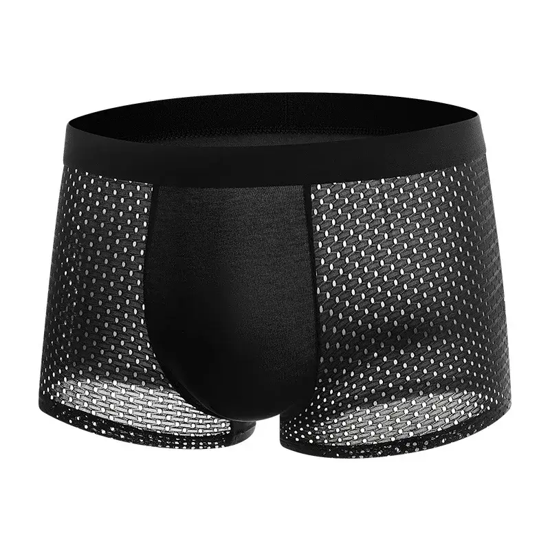 4Pcs Mesh Men's Underwear Ice Silk Cool Breathable Comfortable Fashion Sexy Men's Boxer Shorts — image 4