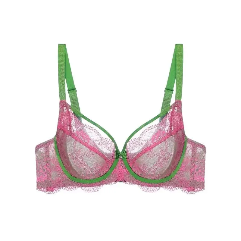 Set reggiseno sexy minimizzatore Coppa piena pizzo ultra sottile raccolto Plus Size 34-42 Seno grande al seno piccolo Supporto Comfort Lingerie