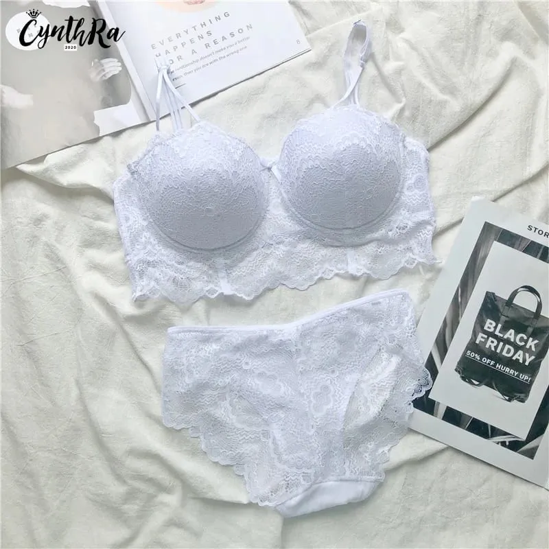 PLUS ขนาด Push Up Bra ชุดเซ็กซี่ชุดชั้นในลูกไม้ปรับ Comfort Thin Soft Breathable ชุดชั้นในสำหรับสตรี — image 4