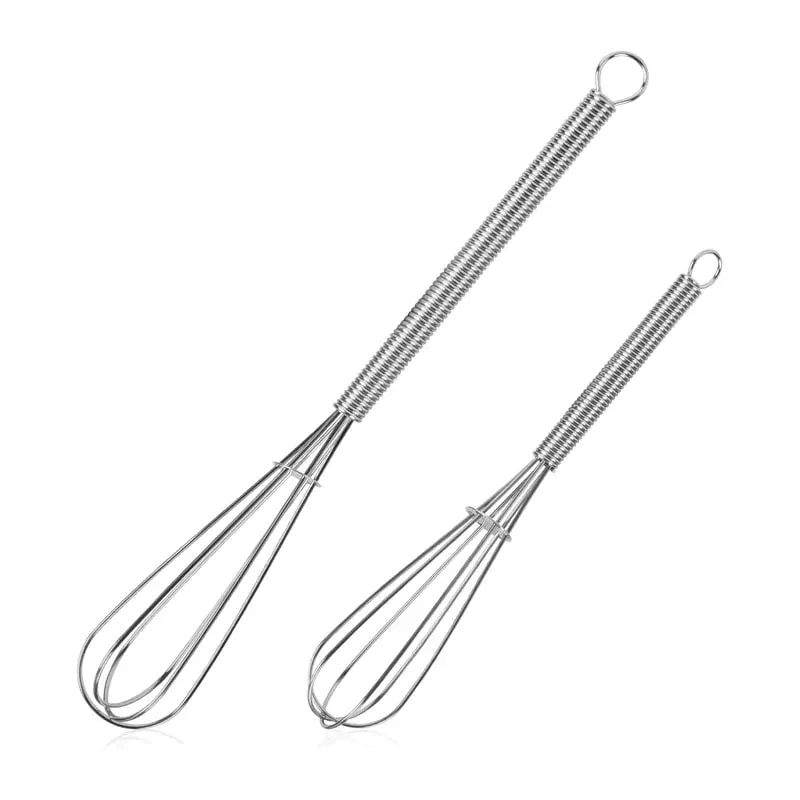 2/4Pcs Stainless Steel Mini Whisk Spring Coil Wire Egg Beater Handheld Egg Whisk Beater Manual Hand Whisker Kitchen Tiny Whisk