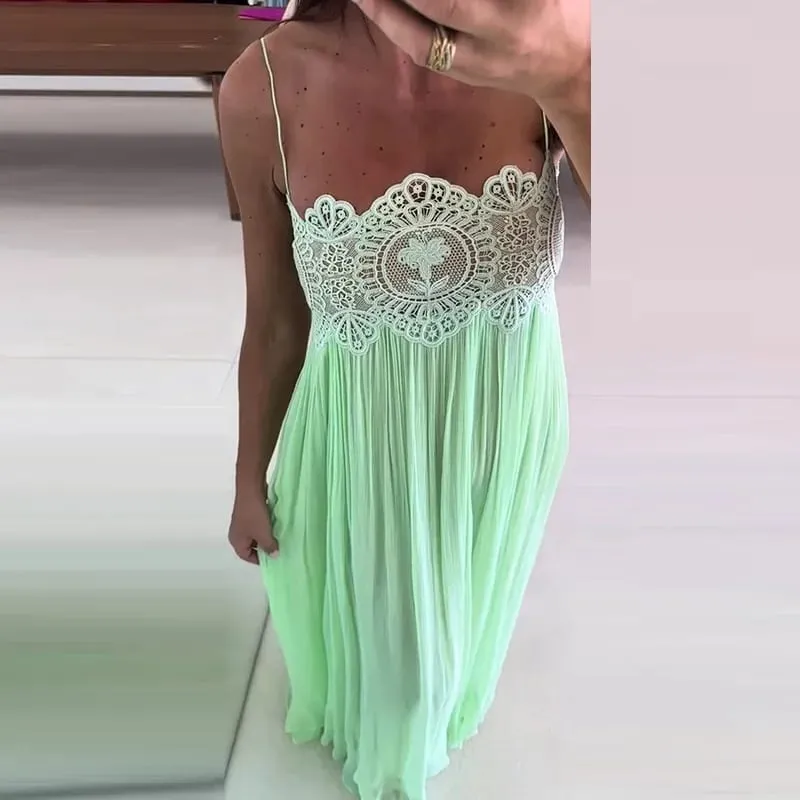 Sexy Frauen Plissee Patchwork Mini Kleid Halter Hohl Backless Band Blau A-linie Kleider 2026 Sommer Strand Urlaub Vestidos — image 5