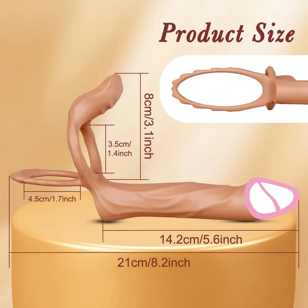 Penggetar Penetrasi Ganda Pengendali Jarak Jauh untuk Pasangan Penggetar Steker Anal dengan Cincin Ayam Penis Mainan Seks Dewasa untuk Pria Wanita