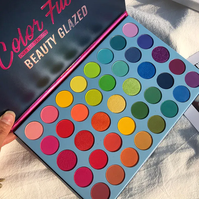 39 Farben Regenbogen-Lidschatten-Palette Langlebige Neon-Glitzer-Lidschatten-Palette Augen-Make-up-Kosmetik — image 3