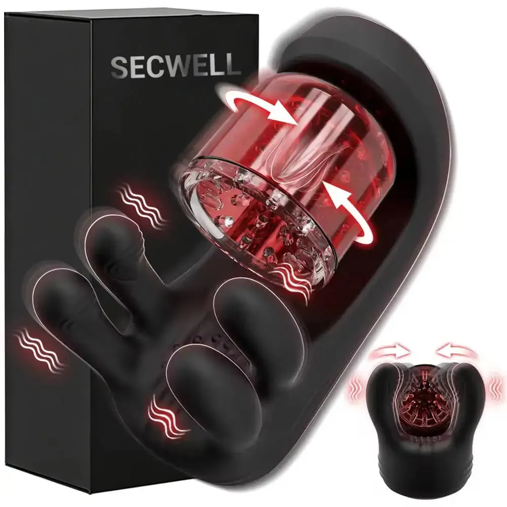 ชายไฟฟ้าPenis Stimulator Massagerเทรนเนอร์ 9 โหมดการสั่นสะเทือนการหมุนUSBสำเร็จความใคร่คัพอุปกรณ์สำหรับผู้ใหญ่เพศของเล่นสำหรับผู้ชาย — image 1