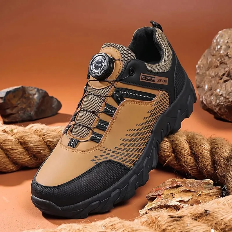 Herrenmode, lässige Turnschuhe, Drehschnallen-Design, Patchwork-Obermaterial, dicke, rutschfeste Sohle, tägliche Wanderschuhe — image 2