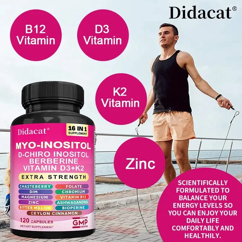 Myo Inositol Complex Capsules D-Chiro-Inositol & Vitamin D3 K2 Natural Daily Wellness Mood Relaxation & Body Vitality Support — image 6
