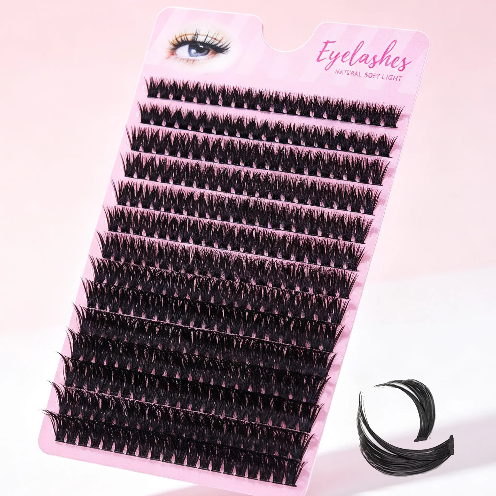 80D Faux Mink Cluster Lashes D Curl Volumen Individuelle vippeklynger Bløde segmenterede falske øjenvipper DIY Naturligt øjenmakeupværktøj — image 3