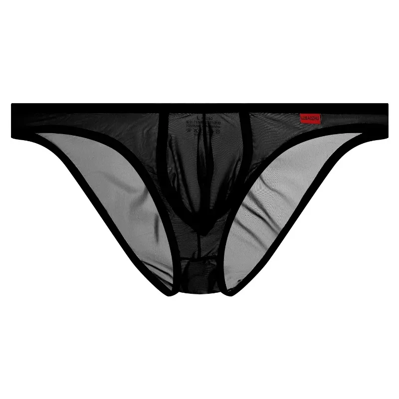 Herrbyxor Ultratunna Mesh Transparenta underkläder Andas Snabbtorkande Lågväxt sexiga U-formade påstrosor Tanga Slip