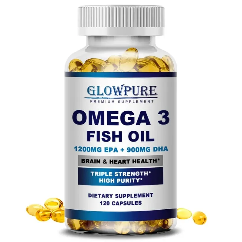 Fish Oil OMEGA-3 for Brain Cognitive Function and Memory Anti-Inflammation Antioxidant Joint Health - Rich In DHA And EPA