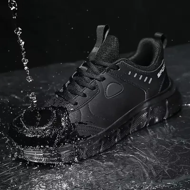 Zapatos de trabajo impermeables para hombre, zapatillas ligeras, cómodas, antideslizantes, que absorben los golpes, tenis informales para exteriores, zapatos de moda — image 3