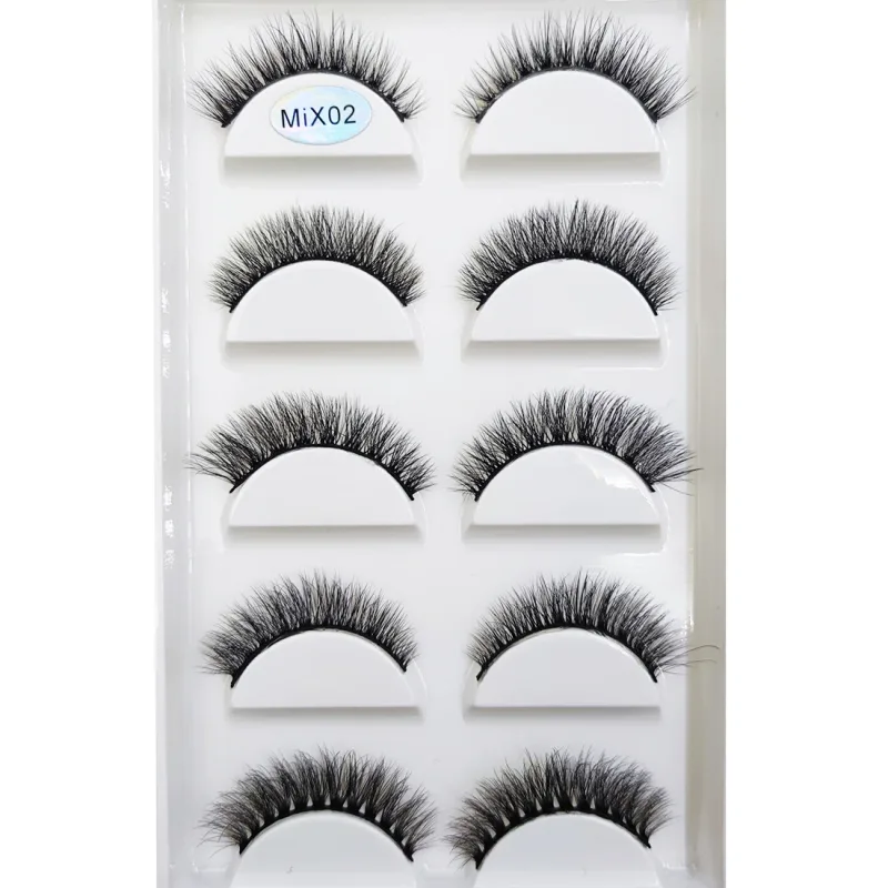 Natural 3D Mink False Eyelashes Makeup Fake Eye Lashes Faux Cils Make Up Beauty Tools Wholesale 5 Pairs — image 14