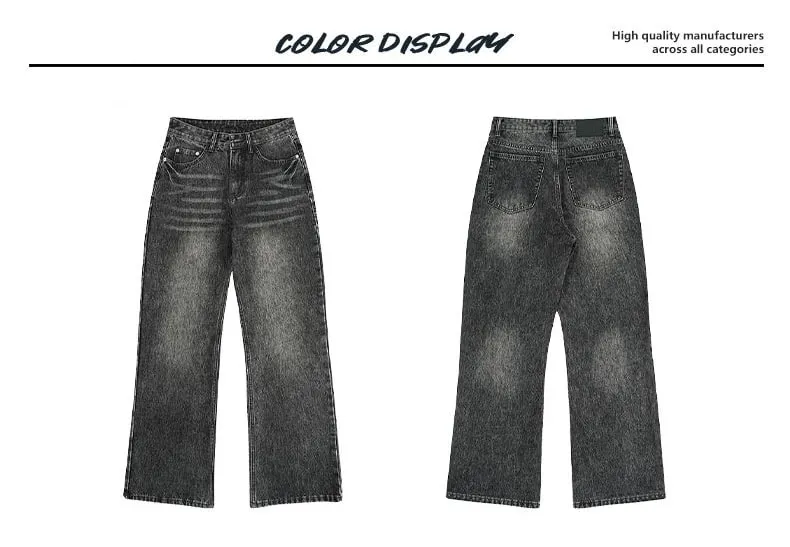 2025 primavera nuovi uomini jeans svasati pantaloni in denim con taglio a stivale dritti jeans grigi vintage uomo comfort pantaloni da uomo fondo a campana — image 10