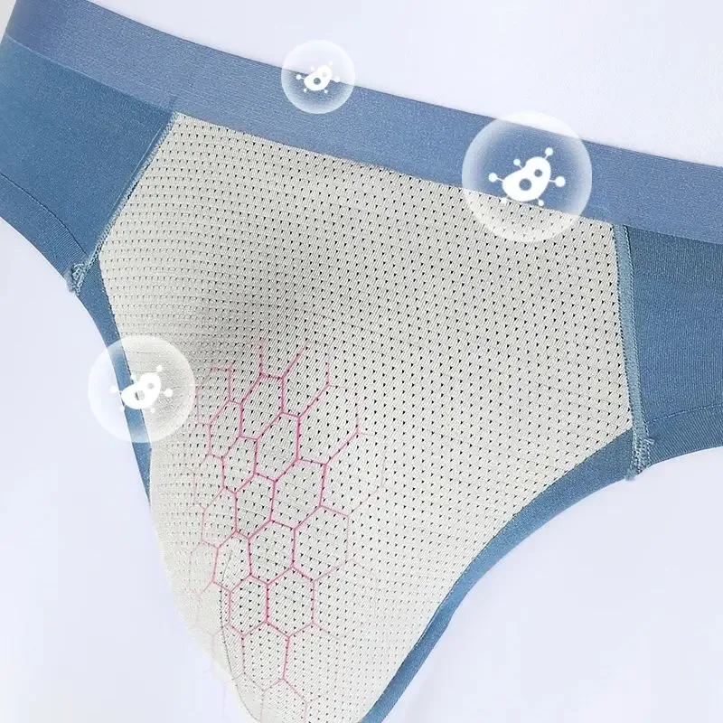 2PCS men's underwear, men's triangle underpants, seamless antibacterial, triangular breathable shorts — image 5