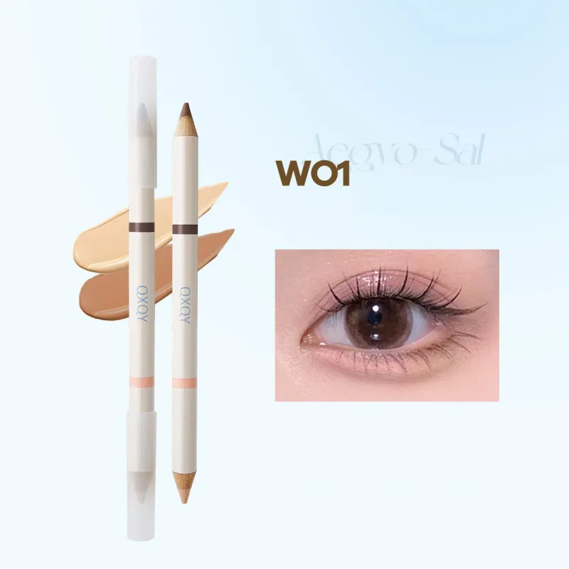 Double Tip Aegyosal Pensil Penyerlah Matte Bawah Mata Koyak Beg Pelapik Anak panah Pen Pembayang Mata Tongkat Make Up Korea Kosmetik Wanita — image 8