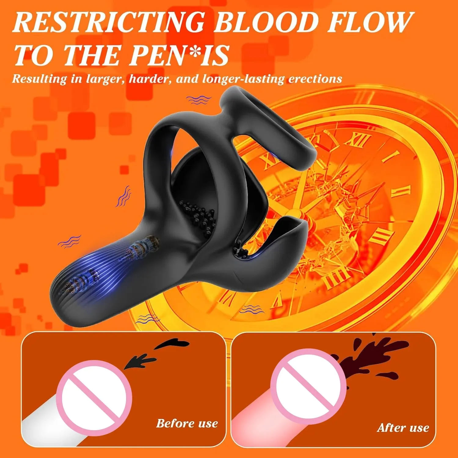 Fjernbetjening Penis Cock Ring Vibrator Klitoral Stimulation Mand Ejakulationsforsinkelse Stimulator Voksen Sexlegetøj til Mænd Par 18+ — image 6
