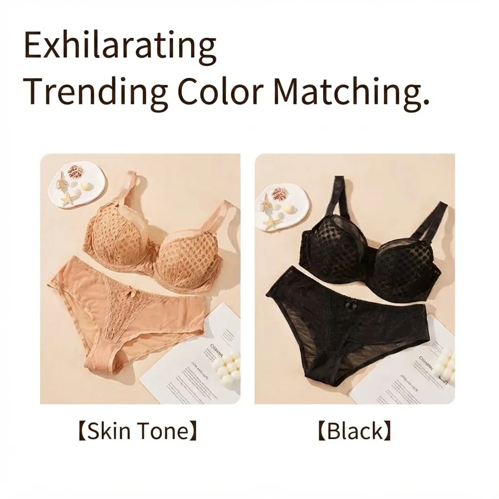 Wanita Curvy Plus Size Polka Dot Mesh Lace Bra Set Panty Underwire Support Full Figure Big Cup E F G H I Breathable Lingerie 2pcs — image 3