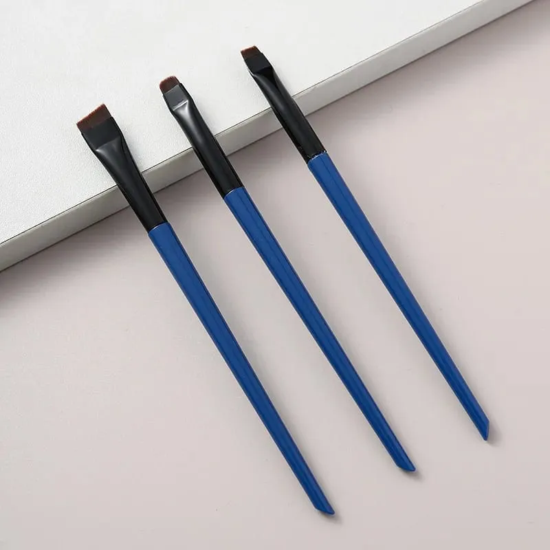 3 ชิ้น/เซ็ตใบมีดแปรงอายไลเนอร์แปรงคิ้วแบบพกพาแบน Fine Eye Liner Brow Contour แปรงแต่งหน้าแปรงแต่งหน้าชุด — image 9