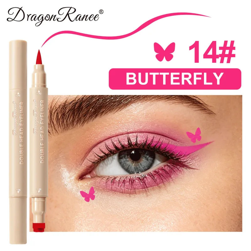 Eyeliner à Double extrémité 2 en 1, séchage rapide, imperméable et résistant à la sueur, pas facile à tacher, maquillage coloré pour les yeux