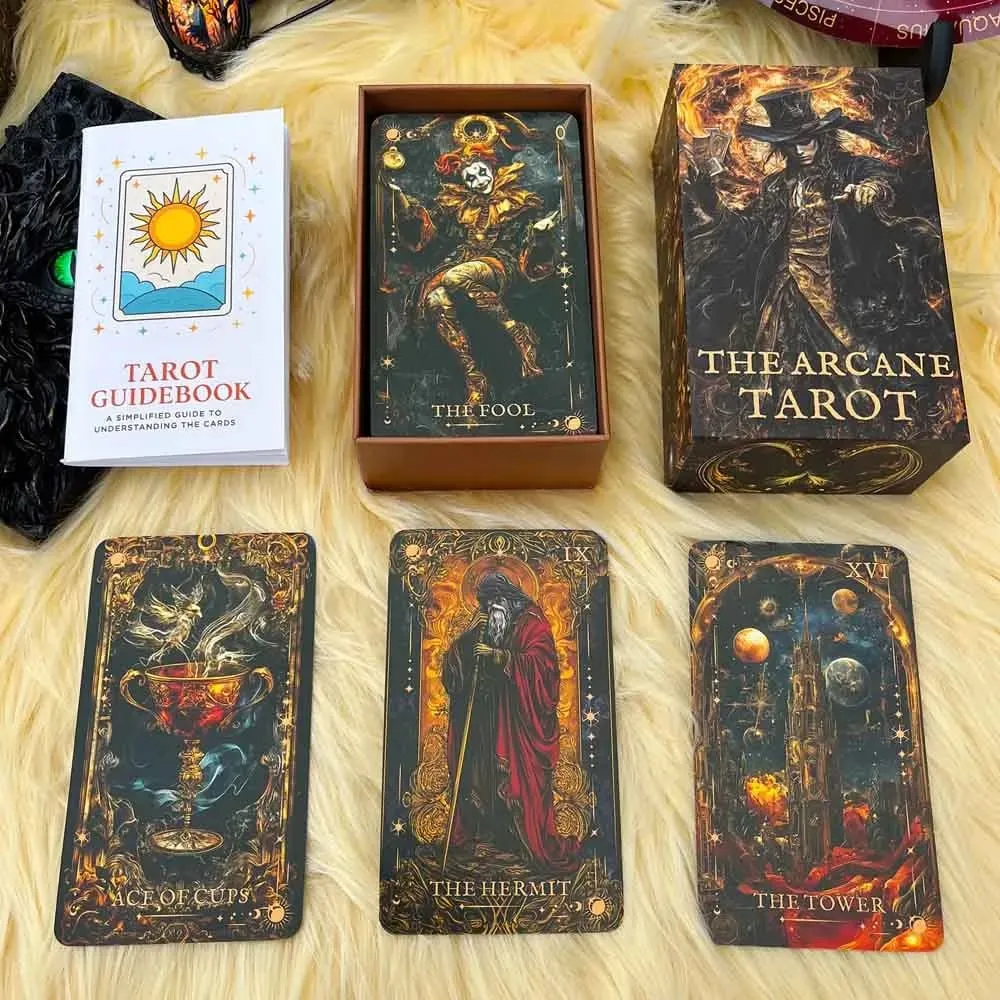 78-teiliges Magic Arcana Tarot-Deck, 13 x 8 cm, traditionelles Spiel, inneres Feuer freischalten, inklusive Papieranleitung, Kartenspiel-Set — image 3