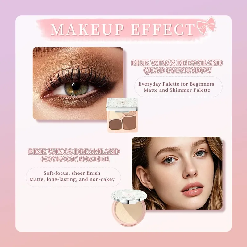 Die Make-up-Sets von ART VALUE enthalten 3 Lipgloss-Tönungen, 1 Rouge, 1 Augenbrauen-Tönung, 1 Lidschatten-Palette, 1 gepressten Puder und 1 Highlighter-Puder — image 2