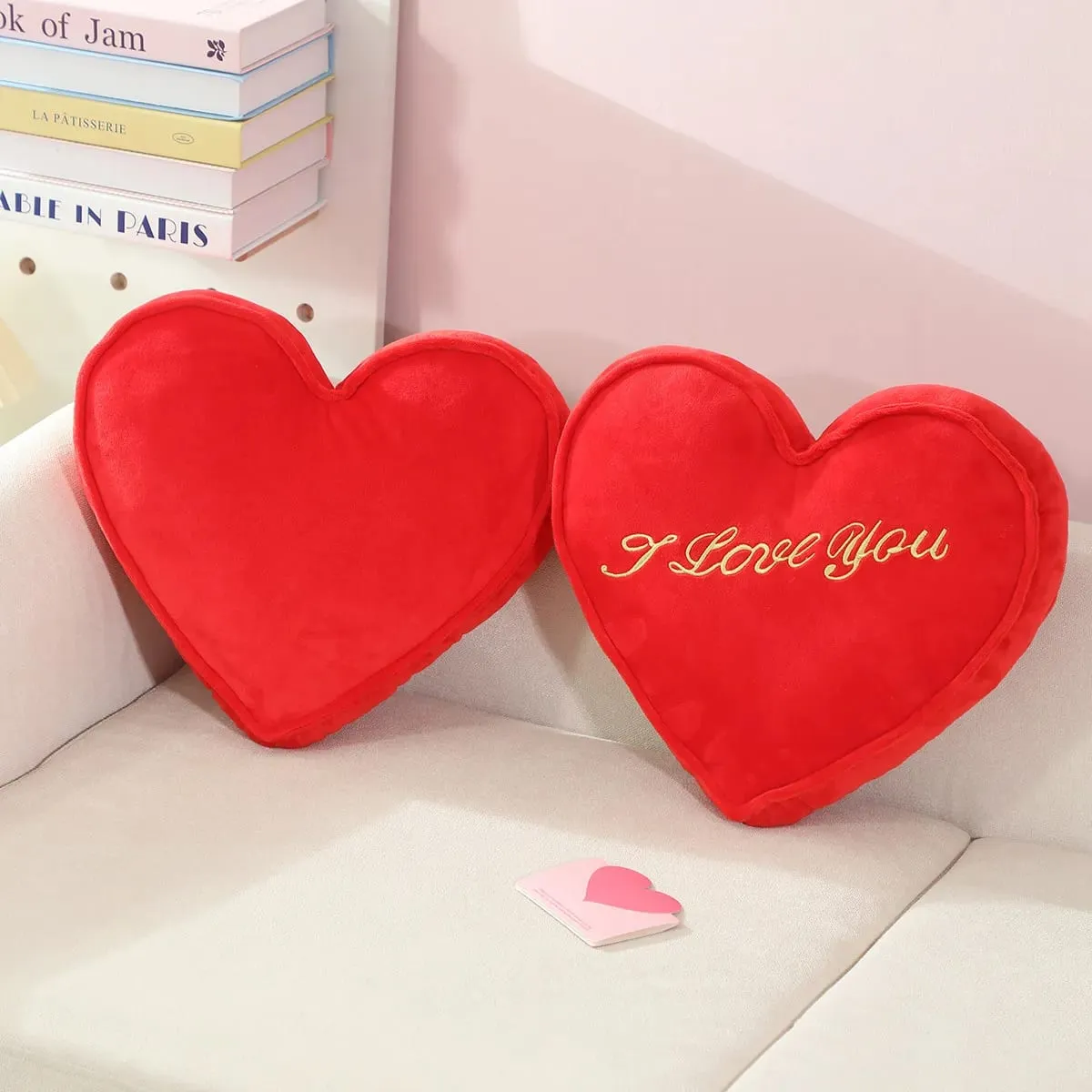 35x30 ซม.หัวใจสีแดงหมอน Plush ตุ๊กตา I LOVE U กลับสนับสนุนเบาะรองนั่งนุ่มวันวาเลนไทน์ party ตกแต่งแฟนของขวัญ — image 4