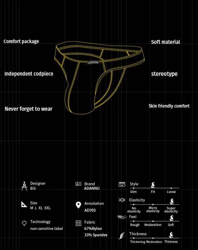 Celana Dalam Tipis Ultra Tipis Pakaian Dalam Pria Celana Dalam Pendingin Celana Dalam Kantung Tonjolan Rendah Celana Dalam Jaring Lembut Celana Thong Pria — image 7