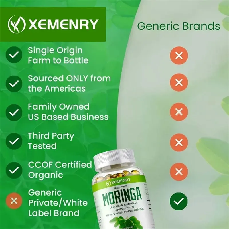 Organic Moringa Capsules - Strengthen The Immune System Promote Metabolism Enhance Energy Help Detoxification Anti-oxidation — image 5