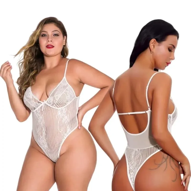 Dantel Kolsuz Kapalı Omuz Kaşkorse Siyah Bodysuits Askı Bodyson Vücut Gömlek Takım Elbise Seksi Kadınlar için Lingerie Tops Artı Boyutu XXL — image 3