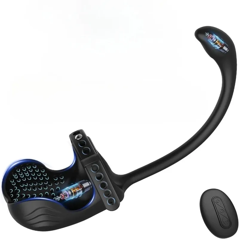3 In 1 Steker Anal Penggetar Stimulator Noda Testis Cincin Ayam Bergetar Remote Control Mainan Seks Pemijat Prostat Pria untuk Pasangan