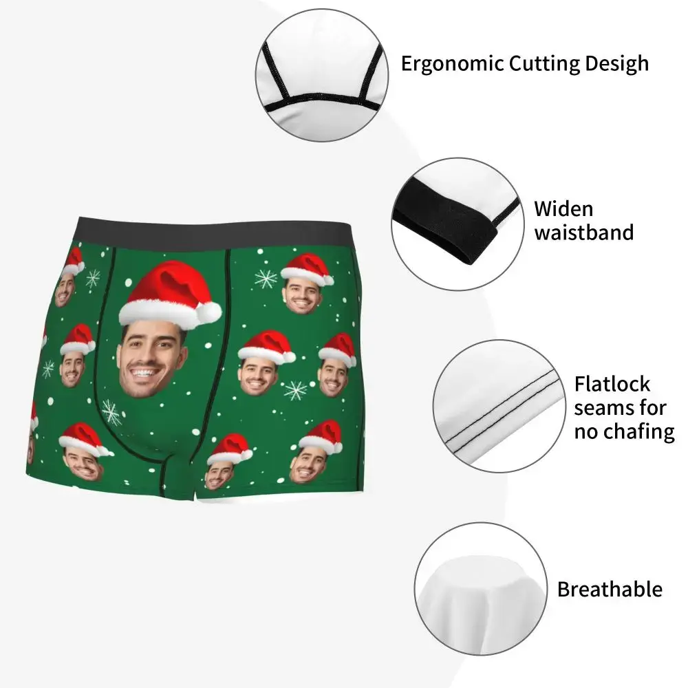 Christmas Gift Custom Face Boxers Men Gift Personalized Photo Underwear Design Birthday Boxer Briefs for Boyfriend Husband — image 3