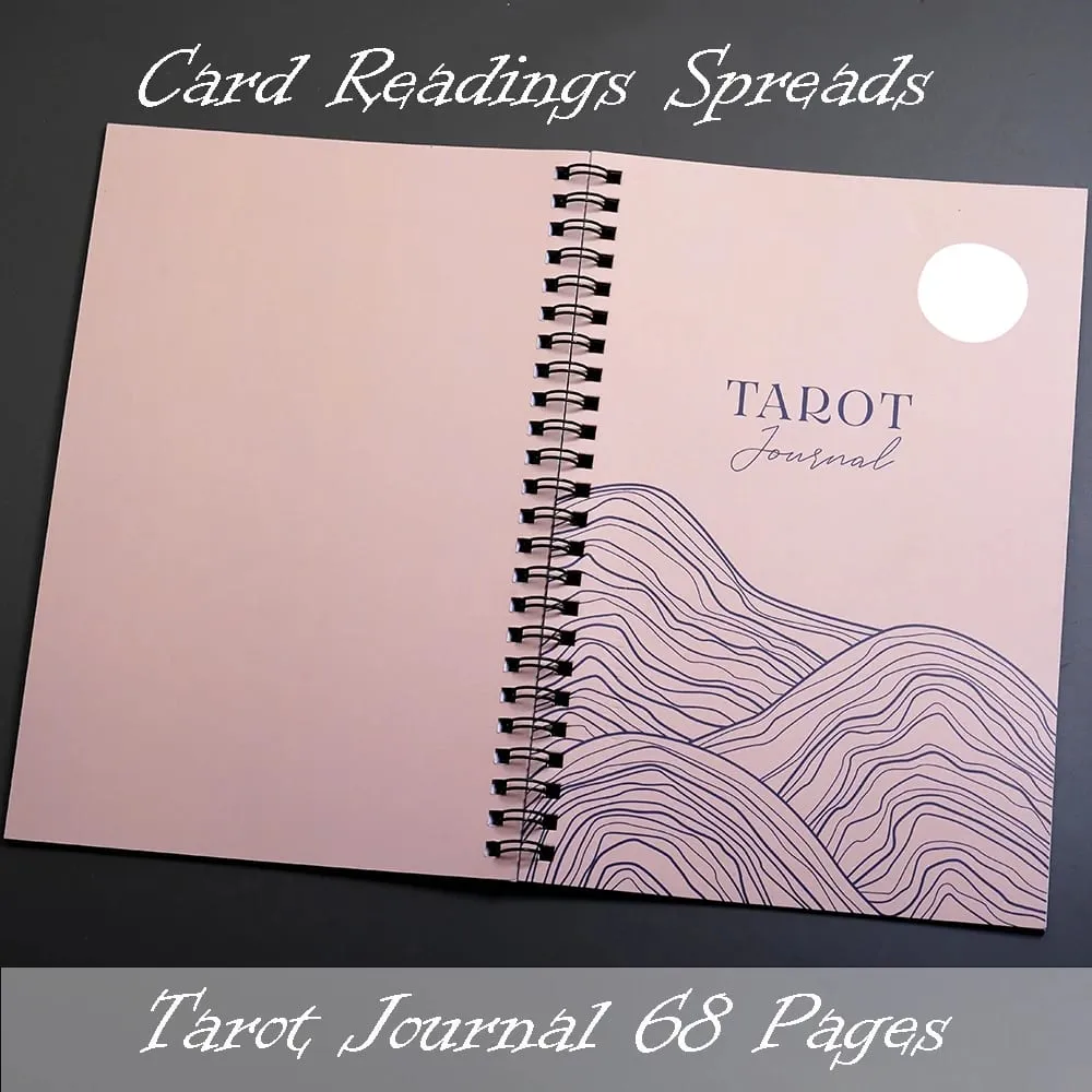 Diario dei tarocchi 68 pagine Letture di carte Spread Arcani maggiori Foglio di studio Lettura dei tarocchi Guarigione mentale Processo decisionale Astrolo