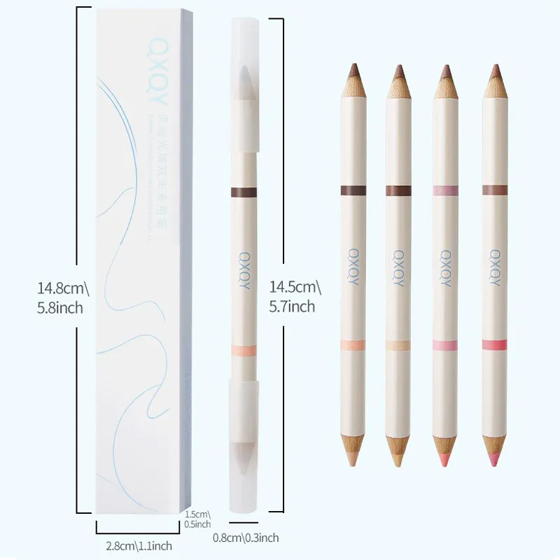 Double Tip Aegyosal Pensil Penyerlah Matte Bawah Mata Koyak Beg Pelapik Anak panah Pen Pembayang Mata Tongkat Make Up Korea Kosmetik Wanita — image 7
