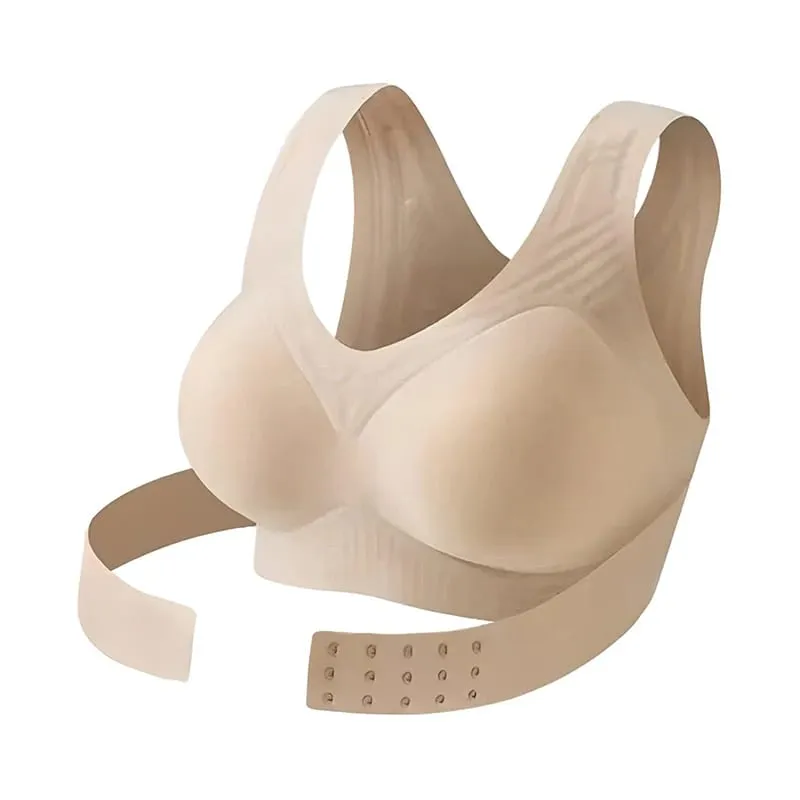 Női elöl záródó keresztben, hátul vezeték nélküli, testtartást biztosító melltartók Varrat nélküli, teljes fedőtámla Push Up Bralettes testtartásjavító melltartók