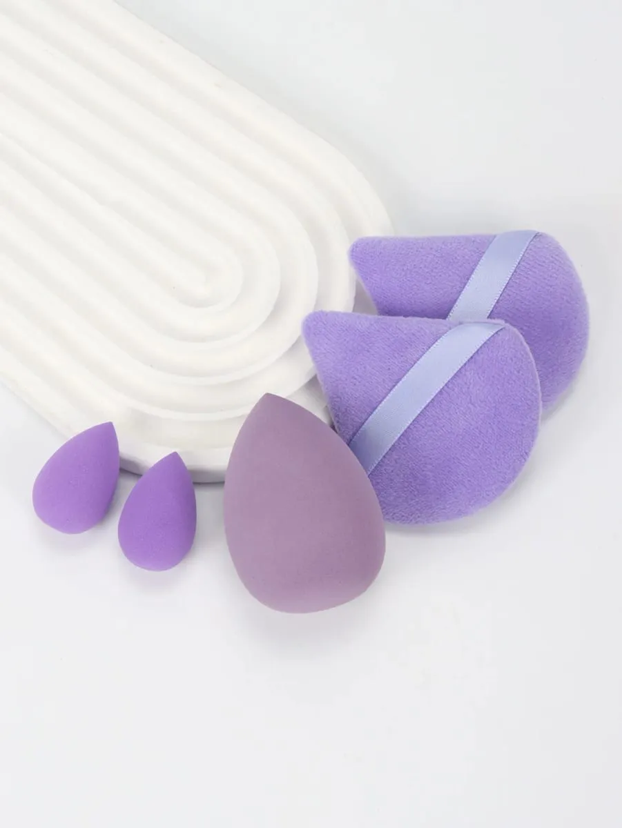 5Pcs Professional Makeup Sponge Set - Soft Gentle Multi-Purpose Tools for Perfect Foundation Powder and Blush Application — image 2