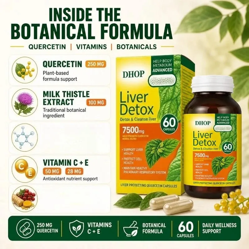Capsules de quercétine 60 unités avec curcumine et extrait de chardon-Marie soutiennent la détoxification du foie et maintiennent la santé respiratoire — image 2