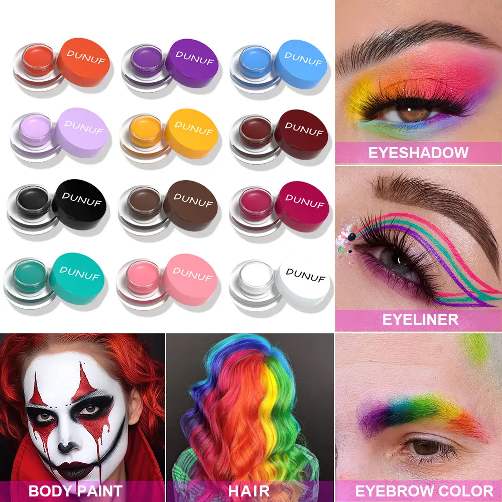 Wasserdichte und langlebige matte Lidschatten-Eyeliner-Creme, 12-farbige Augenbrauen-Färbecreme, Multifunktions-Gesichtsfarbe, Creme-Make-up — image 5