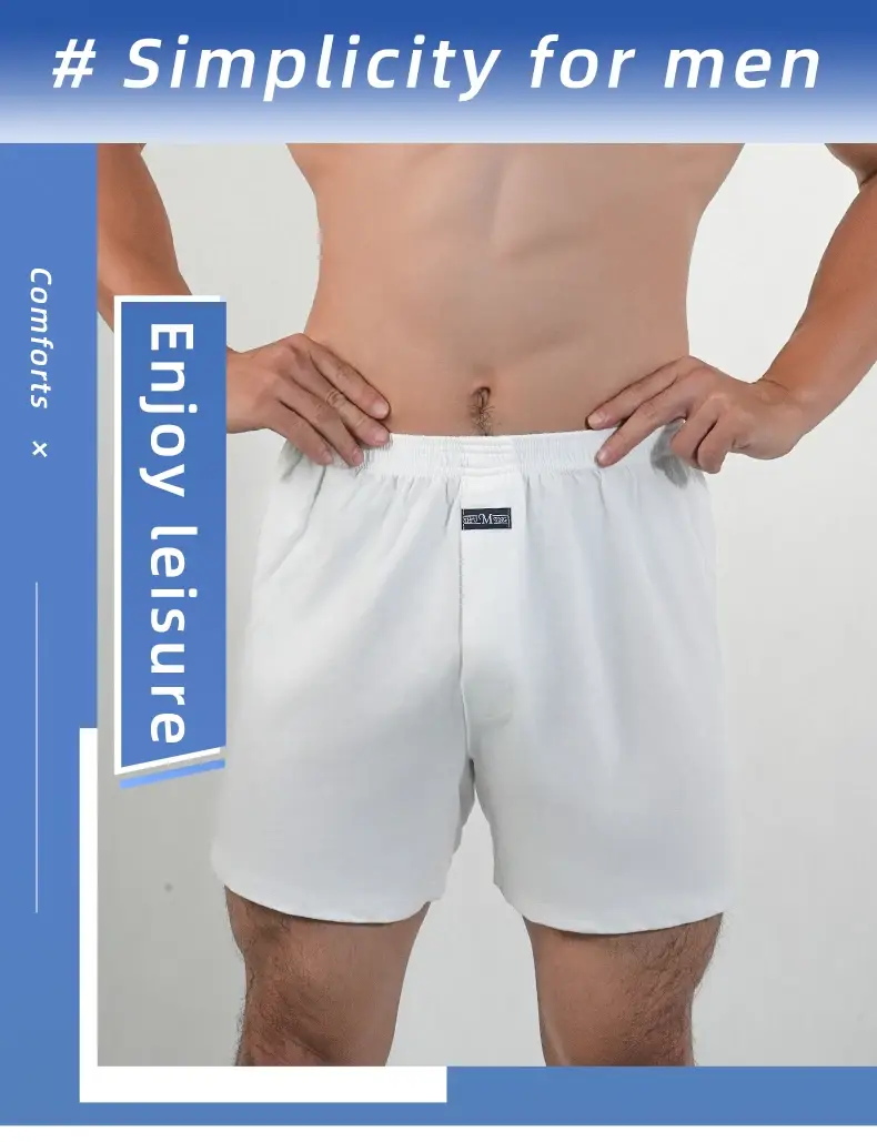 1 STÜCK Große Unterhose Solide Pyjamahose Zu Hause Plus Größe Boxershorts Für Männer Hohe Taille Allo Hosen Baumwollhosen Schlafhosen — image 1