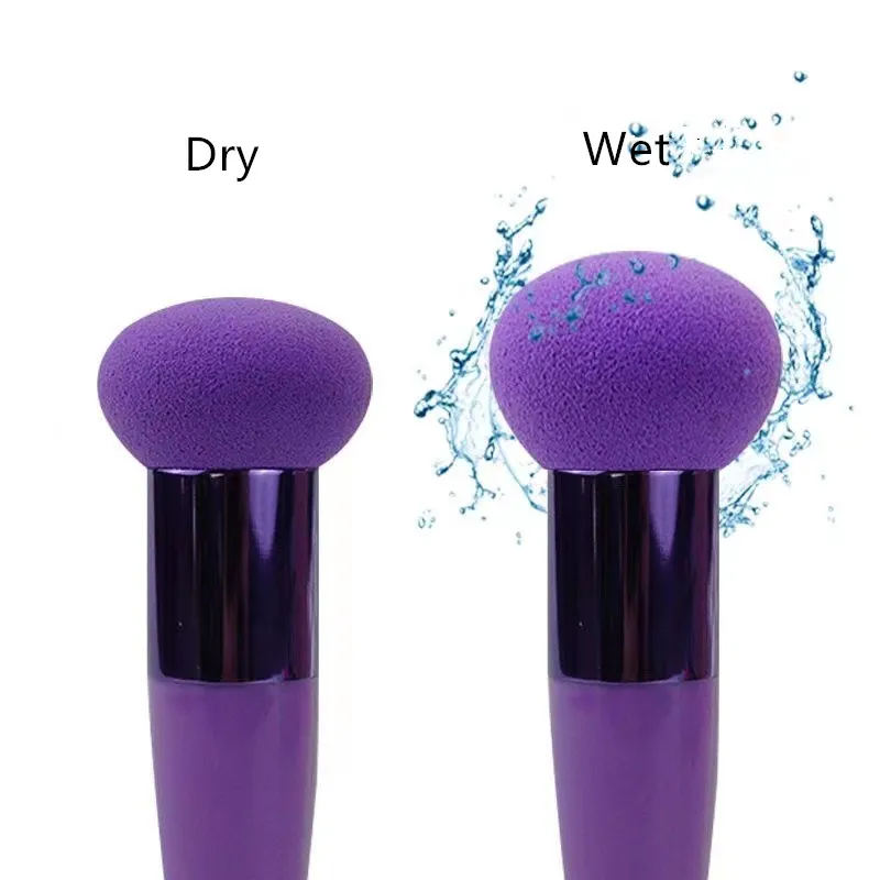 Pennelli per trucco a testa di fungo Spugna cosmetica per soffio di cipria con manico Strumenti di bellezza per trucco professionale per donna — image 6