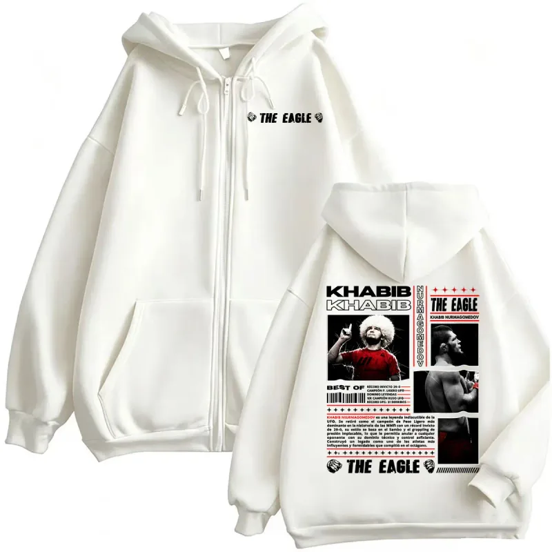 The Eagle Khabib Nurmagomedov Fan Gifts Zipper Hoodies Men Women Fashion Classic Jacket Sweatshirt High Quality Zip Up Pullovers